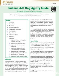 Indiana 4-H Dog Agility Guide - Purdue Extension