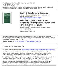 Revisiting College Predisposition - University of Southern California