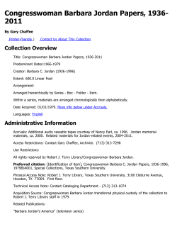 Congresswoman Barbara C. Jordan Papers, 1936-1996