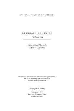 Bernhard Haurwitz - National Academy of Sciences