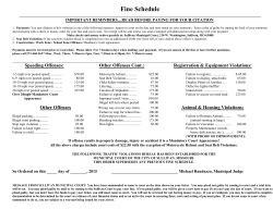 Fine Schedule - City of Sullivan, MO