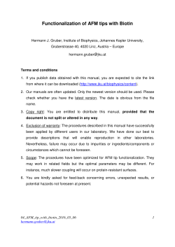 Functionalization of AFM tips with Biotin