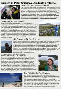 Careers in Plant Sciences: graduate profiles…