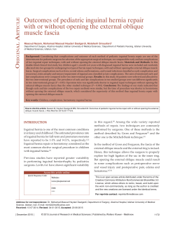 Outcomes of pediatric inguinal hernia repair with or without opening