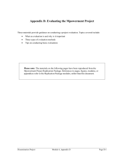 Appendix D. Evaluating the Mpowerment Project