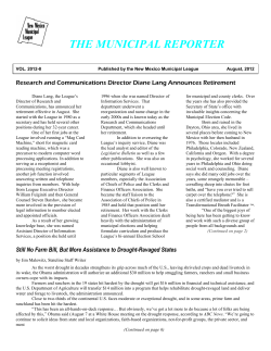 the municipal reporter - New Mexico Municipal League