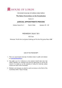 Unrevised transcript of evidence taken before The