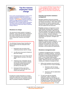 Top five reasons employees resist change