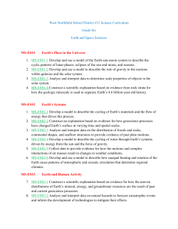 Common Core Science Grade 6 - West Northfield School District 31
