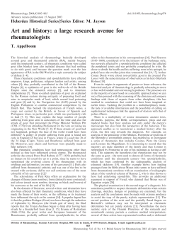 Art and history: a large research avenue for rheumatologists