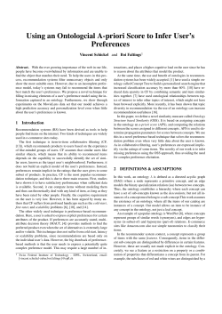 Using an Ontologcial A-priori Score to Infer User`s Preferences