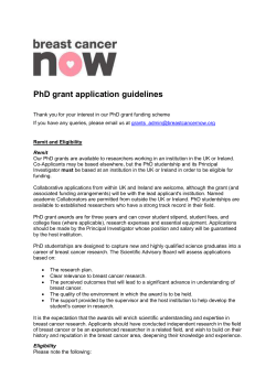 PhD grant application guidelines