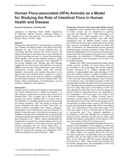 Human Flora-associated (HFA) Animals as a Model