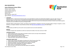 Senior Ministerial Liaison Officer - Role Description