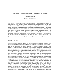 Metaphors in the Narrator`s Speech in Novels by Michel Noël
