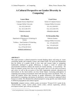 A Cultural Perspective on Gender Diversity in Computing