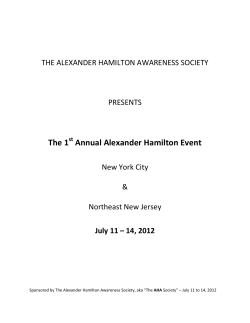 Event Locations - Alexander Hamilton Awareness Society