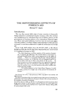 The Impoverishing Effects Of Foreign Aid