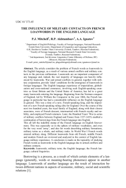 The influence of military contacts on french loanwords in the english