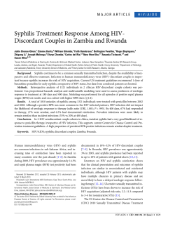 Syphilis Treatment Response Among HIV