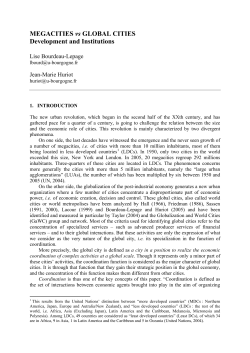 Megacities vs Global Cities. Development and Institutions