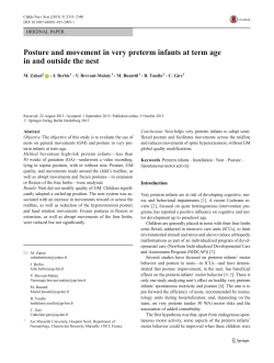 Posture and movement in very preterm infants at term age in and