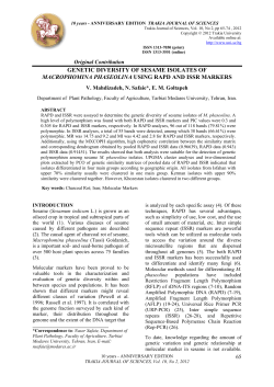 genetic diversity of sesame isolates of macrophomina phaseolina