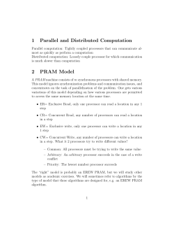 Parallel Algorithms - Pitt Computer Science