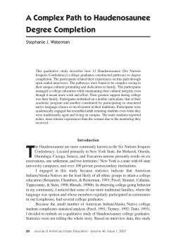 A Complex Path to Haudenosaunee Degree Completion