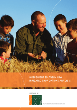 Independent Southern NSW Irrigated Crop Options Analysis