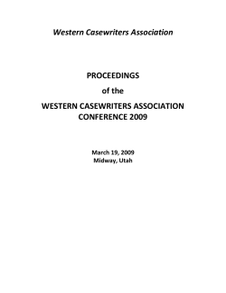 2009 Proceedings - Western Casewriters Association