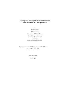 Ideological Cleavages in Western Societies: Transformation of