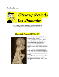 Literary Periods for Dummies*