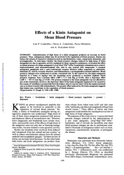 Effects of a Kinin Antagonist on Mean Blood Pressure