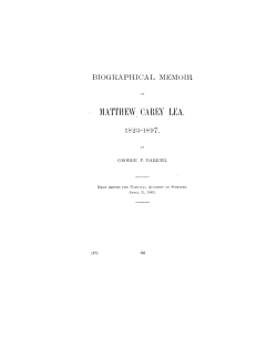 matthew carey lea - National Academy of Sciences