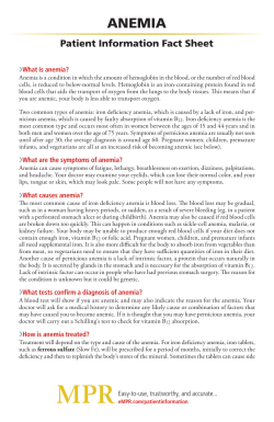AnemiA - Monthly Prescribing Reference
