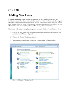 CIS 138 Adding New Users