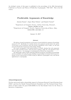 Predictable Arguments of Knowledge