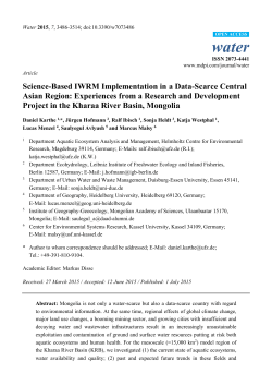 Science-Based IWRM Implementation in a Data-Scarce