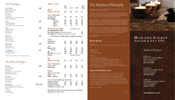 service menu - Madison Avenue Salon and Day Spa