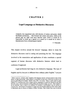 CHAPTER 2 Legal Language as Distinctive Discourse