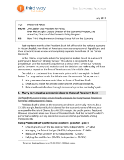 New Third Way/Benenson Strategy Group Poll on the Economy