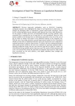 Investigation of Sand-Tire Mixtures as Liquefaction Remedial Measure