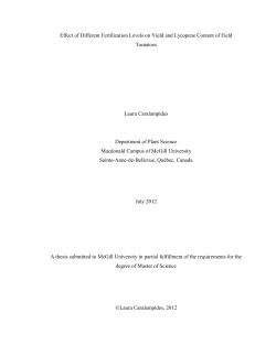 Effect of Different Fertilization Levels on Yield and
