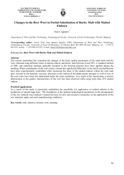 8. Changes in the Beer Wort in Partial Substitution of Barley Malt