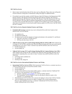 MCI Toll Free Service