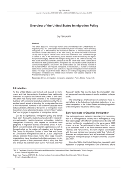 Overview of the United States Immigration Policy