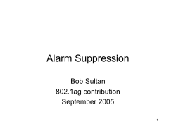 Alarm Suppression