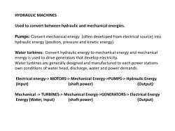 HYDRAULIC MACHINES Used to convert between hydraulic and