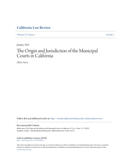 The Origin and Jurisdiction of the Municipal Courts in California